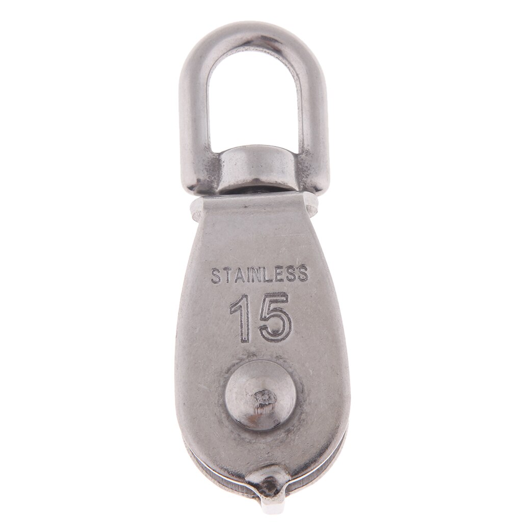 Single Pulley Block Rope Rigging 304 Marine Grade Stainless Steel Swivel Eye