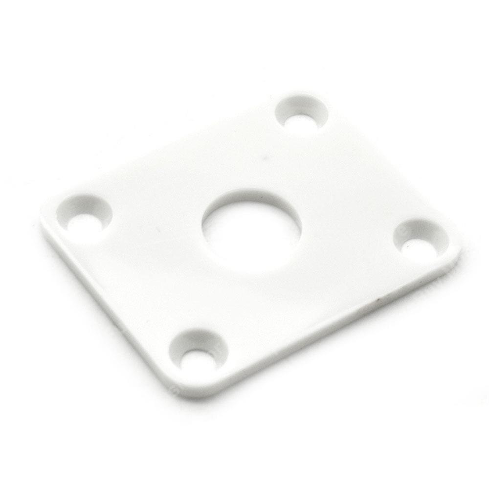 Plaque plastique carrée Jack de sortie pour guitare électrique LP, basse jaune/blanc/noir: White