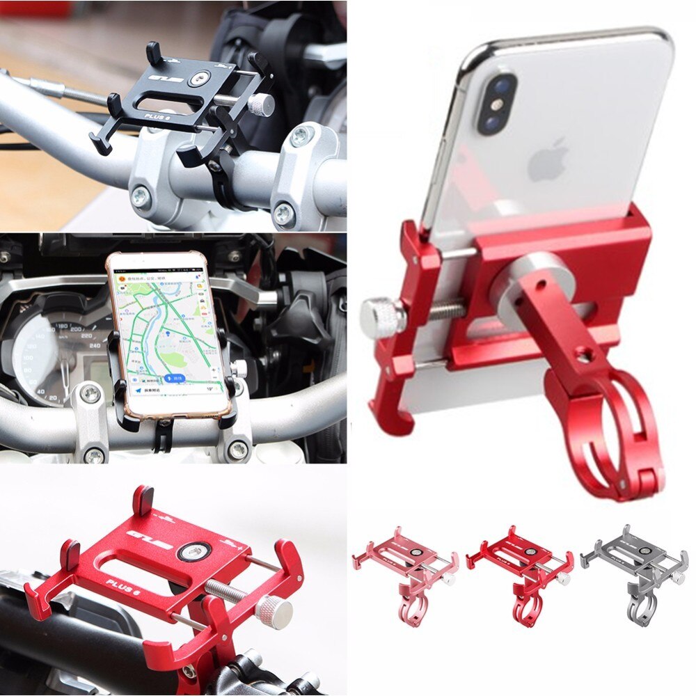 GUB PLUS 6 Support de téléphone de vélo en aluminium pour 3.5-6.5 pouces Smartphone Support réglable GPS vélo Support de téléphone Support de montage