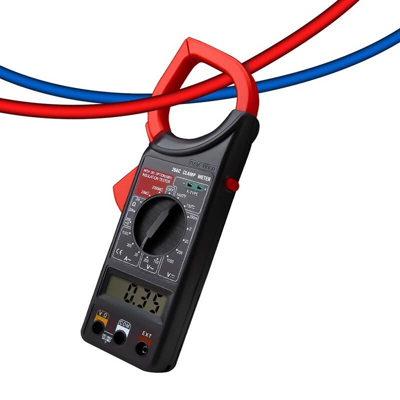 ANENG 266C Digital Current Clamp Meter Buzzer Data Hold Non-contact True RMS AC/DC Multimeter Ohm Ammeter Tester