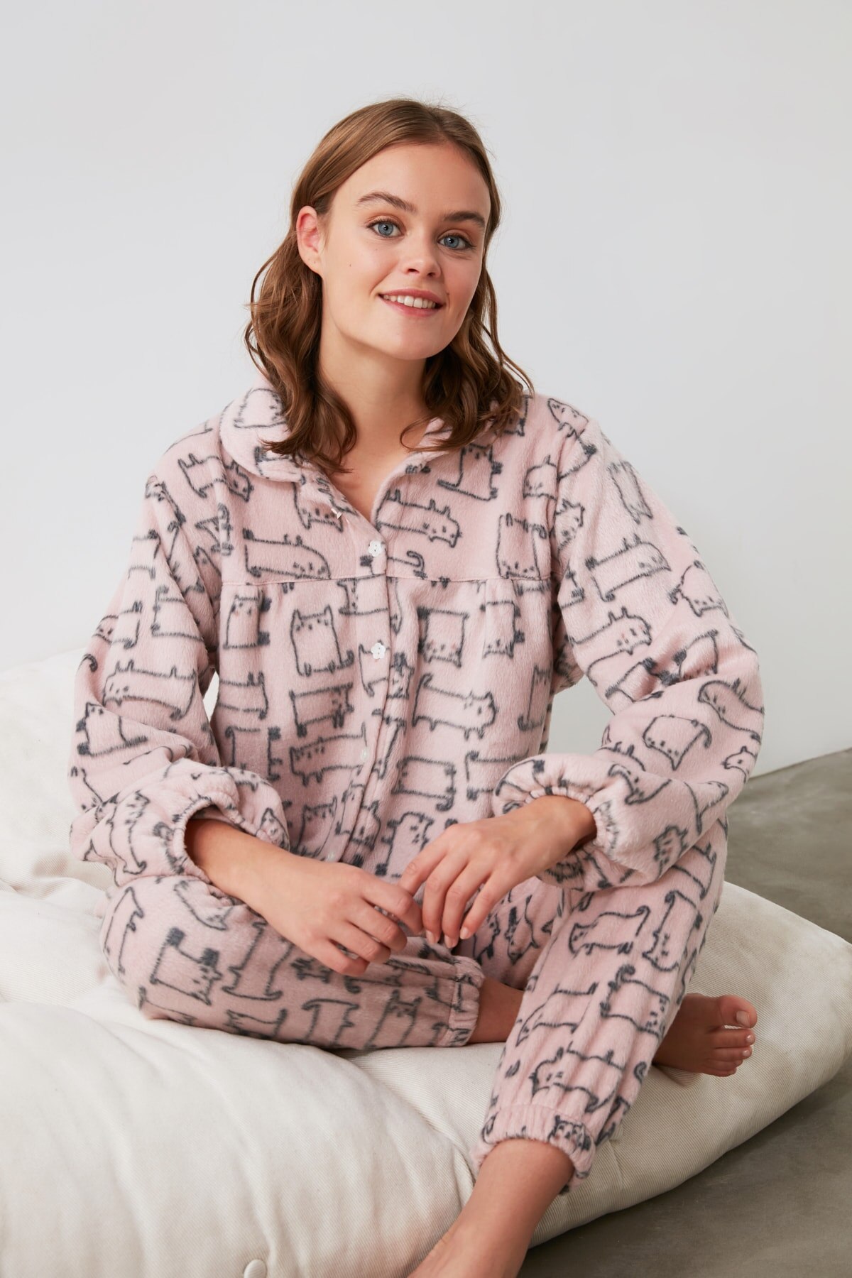 Trendyol Eyelash Knitted Pajamas Set THMAW21PT0585