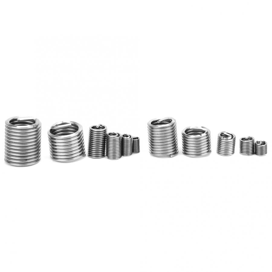 Screw Thread Insert 140Pcs Wire Threaded Insert Stainless Steel Thread Repairing Tool with Box M3-M12 thread repair insert
