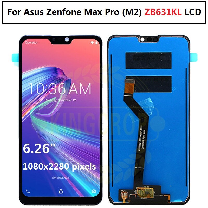 6.26'' Asus Zenfone Max Pro (M2) ZB631KL LCD with frame DIsplay + Touch Screen Digitizer Assembly For Asus zb631kl lcd