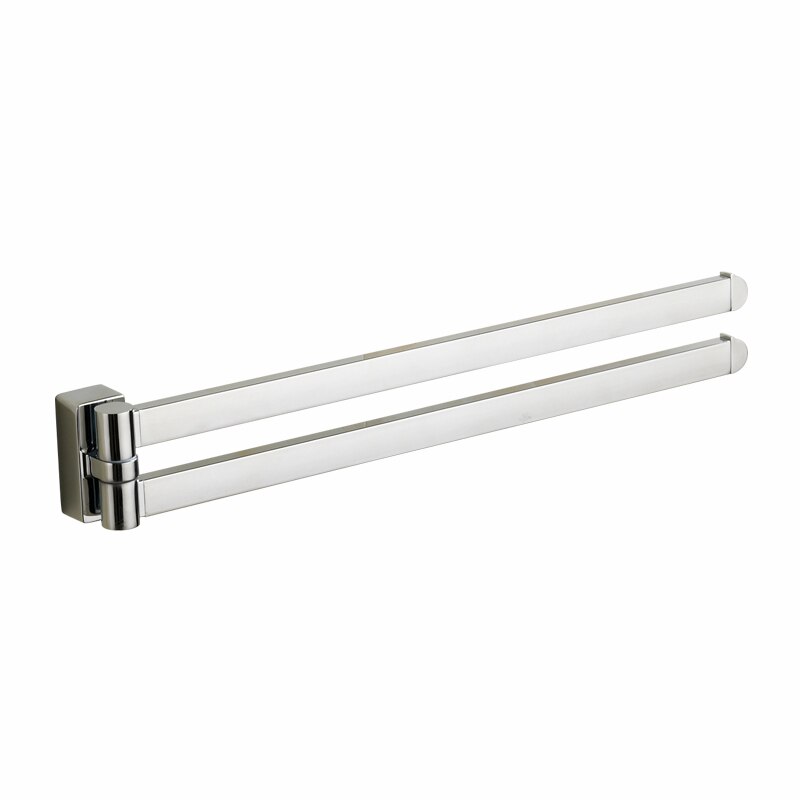 Swivel Handdoek Bar Beweegbare Dubbele Handdoek Rails Chrome Gepolijst Matt Rubber Zwart Badkamer Accessoires: Chrome