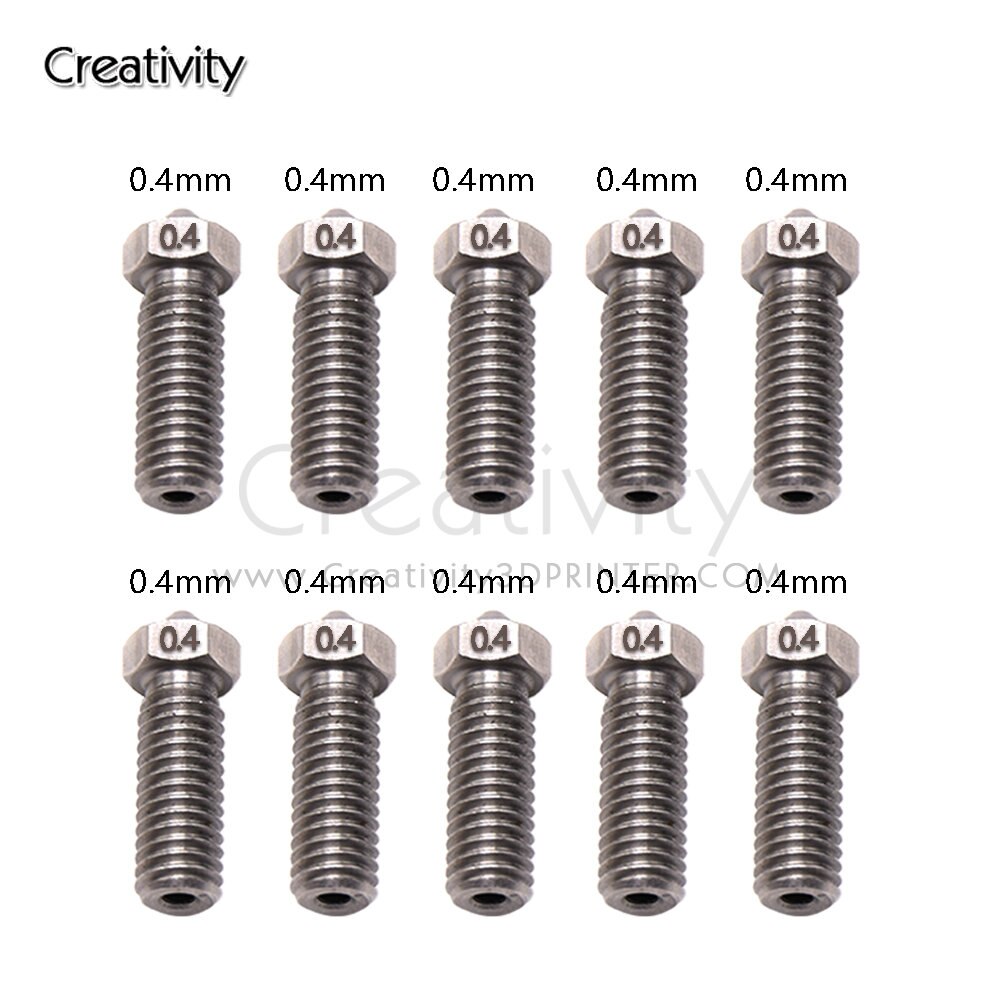 Ugello vulcano stampante 3D ugello vulcano in ottone per artiglieria Sidewinder X1 e Genius 0.2/0.3/0.4/0.6/0.8/1 per filamento 1.75mm