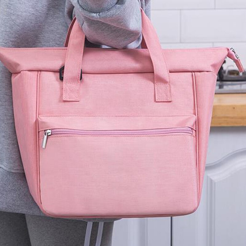 1Stck Frische Kühler Taschen Wasserdichte Nylon Tragbare Reißverschluss Thermische Oxford Mittagessen Taschen Für Frauen Bequem Mittagessen Kasten Tote Lebensmittel taschen