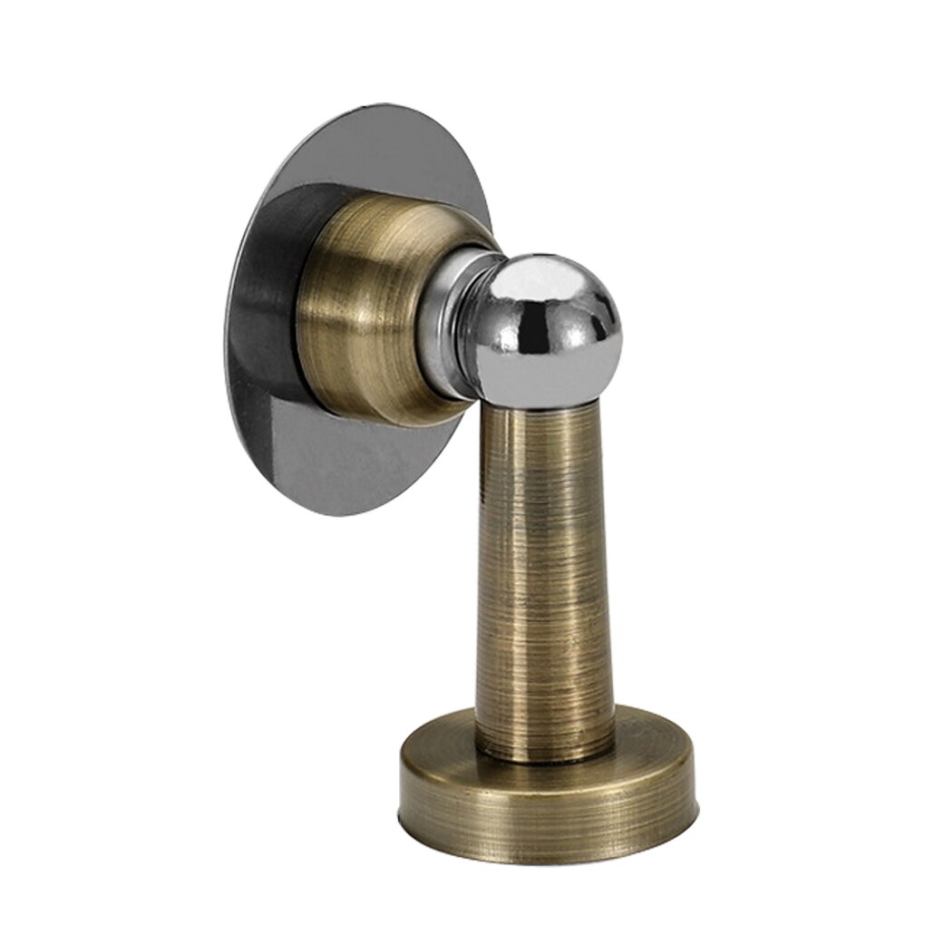 Stainless Steel Magnetic Door Stops Sticker Door Holders Stopper Catch Protector Floor Wall Mounted Nail-Free Hidden Doorstop: Bronze