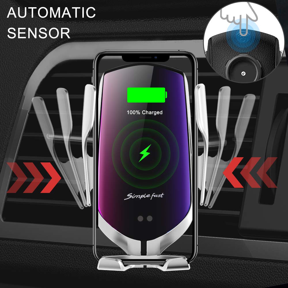 15W Automatic Clamping Qi Car Wireless Charger For iPhone 12 11 X XR XS Max Infrared Induction Fast Charger In Car Phone Holder