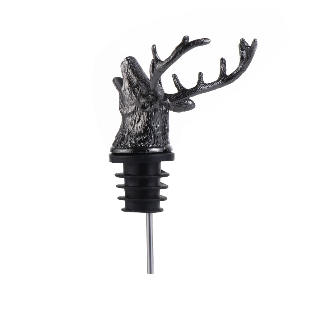 Zinklegering Herten Hoofd Wijn Schenker Unieke Stag Wijnfles Stoppers Wijn Beluchters Bar Gereedschap Keuken Accessoires: Type 2 black