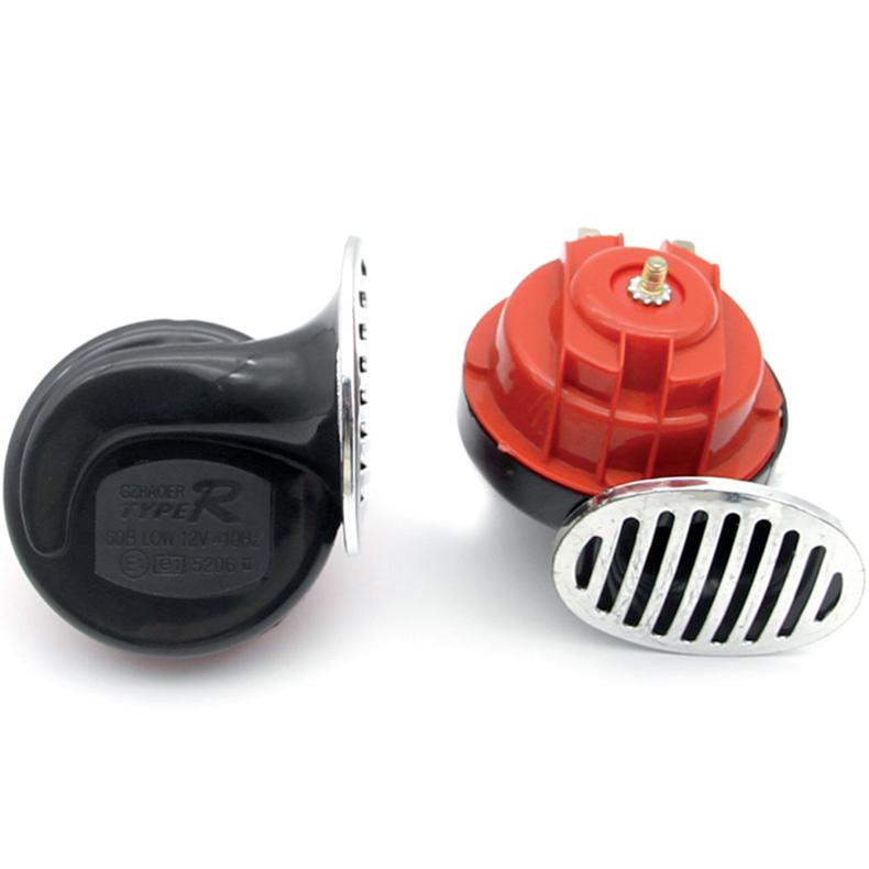 2 stuks universele slakkenhoornsirene met deksel, 12v/24v dubbele tonen elektrische autohoorns, luid alarmsysteem voor auto, boot, motorfiets