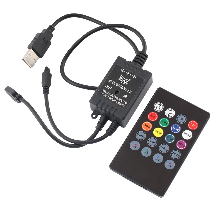 5 V Musik IR RGB USB Controller 20 Schlüssel Stimme Sound Sensor 5 V Musik IR RGB USB Controller Praktische home Party RGB 5 V LED Streifen