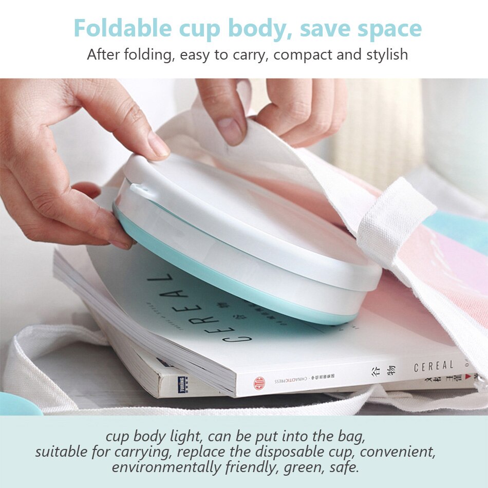 Collapsible Coffee Cup with Lids Reusable Camping Tea Cup for Portable Foldable Hiking Traveling Office Eco-friendly Sustainable