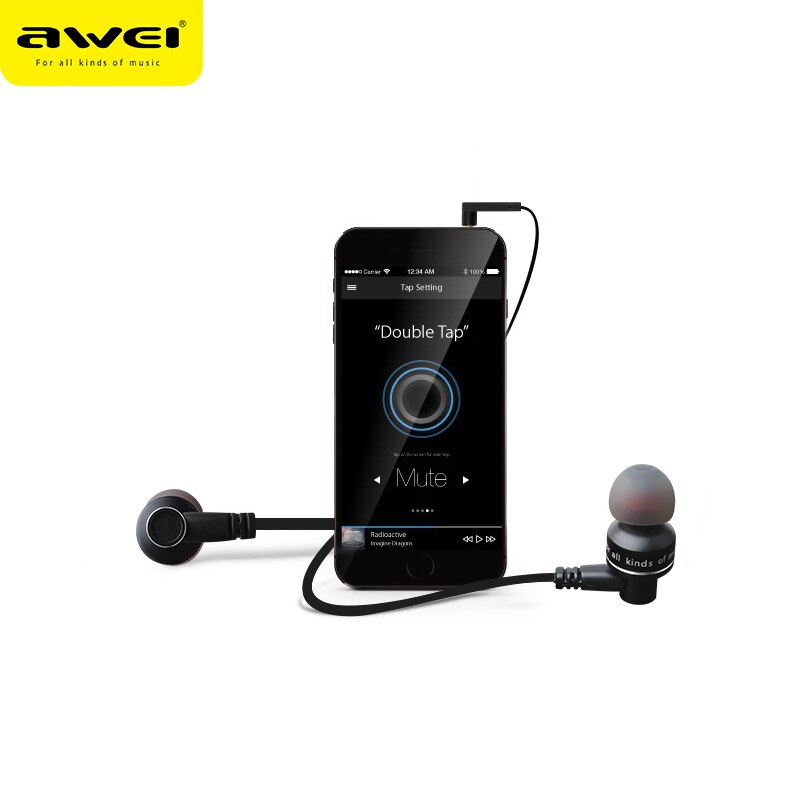 Awei ES-10TY Metalen Bedrade Oortelefoon Oordopjes Stereo Headset In-Ear Auriculares Headset Met Microfoon Voor Iphone Samsung Telefoons