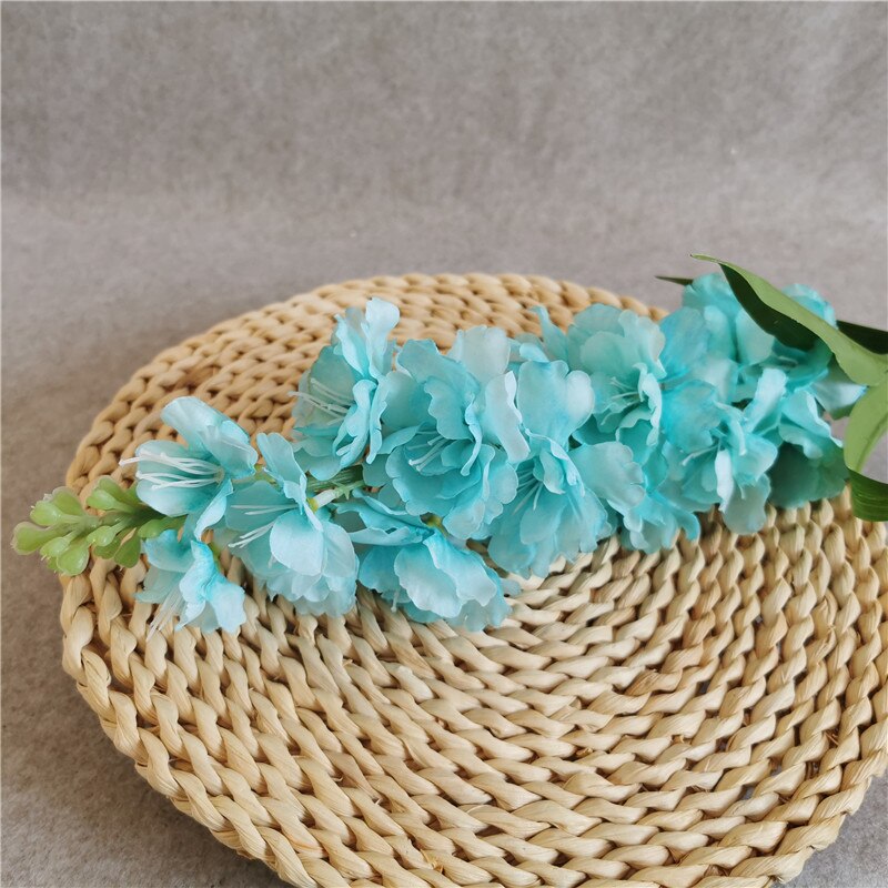 Fleur de jacinthe artificielle de 90cm, grande branche de fleurs artificielles pour automne, décoration de mariage pour la maison, couronne de fausses fleurs: lake blue