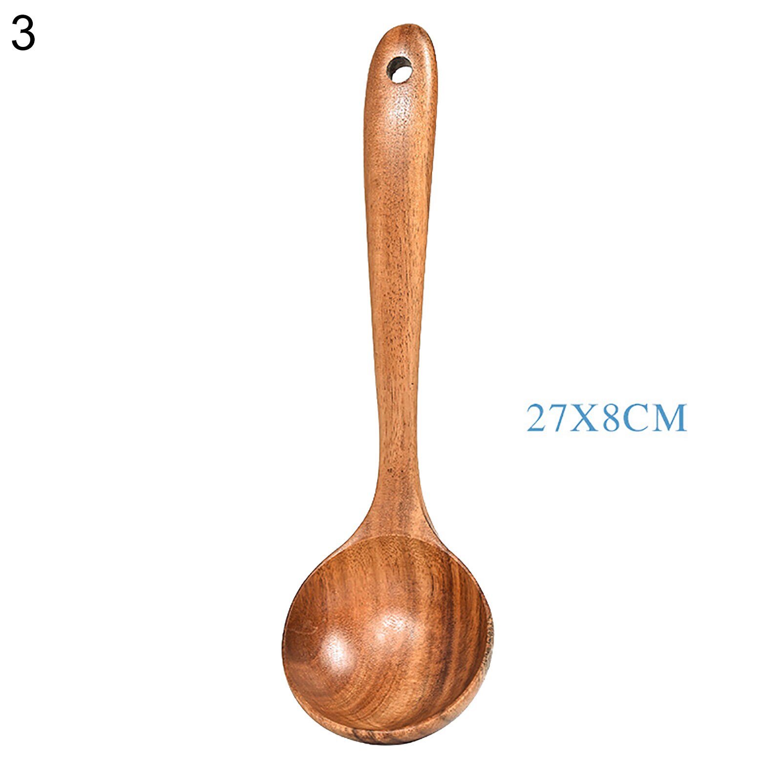 Non-stick multifunktionellt praktiskt bekvämt hållbart teak trä trä spatel sked hushållsredskap verktyg: 3