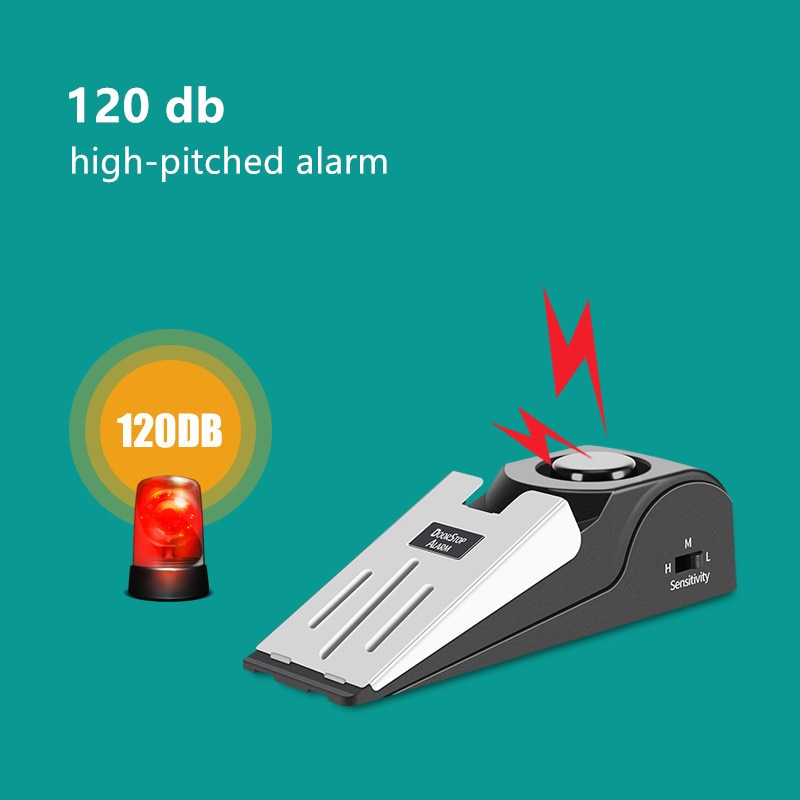 120db smart alarm trådløs alarm dør stop alarm til kile dækket alarm sikkerhedssystem blokerer alarmsystem