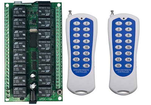 Dc 12v 24v 16 kanaler 16ch rf trådlös fjärrkontroll switch fjärrkontrollsystem mottagare sändare 16ch relä 315/433 mhz: Brun / 24v / 315 mhz