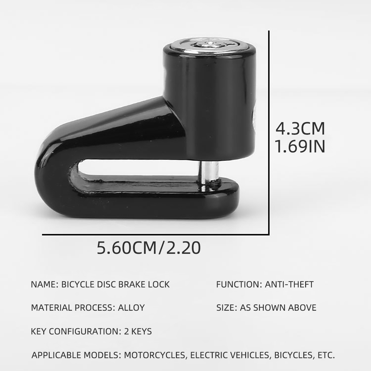 Motorfiets Fietsslot Beveiliging Anti Diefstal Fiets Motor Motor Schijfslot Diefstal Bescherming Voor Scooter Veiligheid Motor Slot