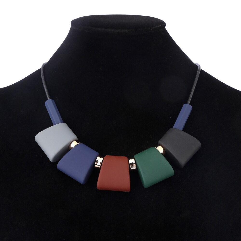 Trapezoidal Double Necklace Simple Trendy Clavicle Chain Vintage Statement Accessories For Women New2019