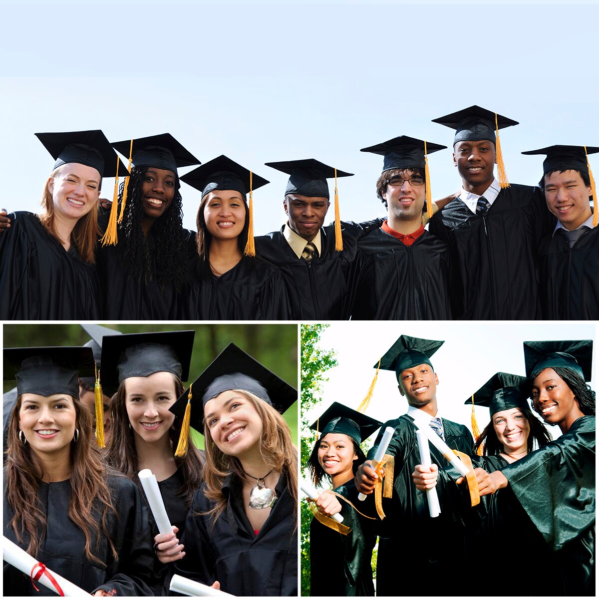 TINKSKY Adjustable Black Mortar Board Adults Graduation Hat Cap Dress Accessory Student Graduate