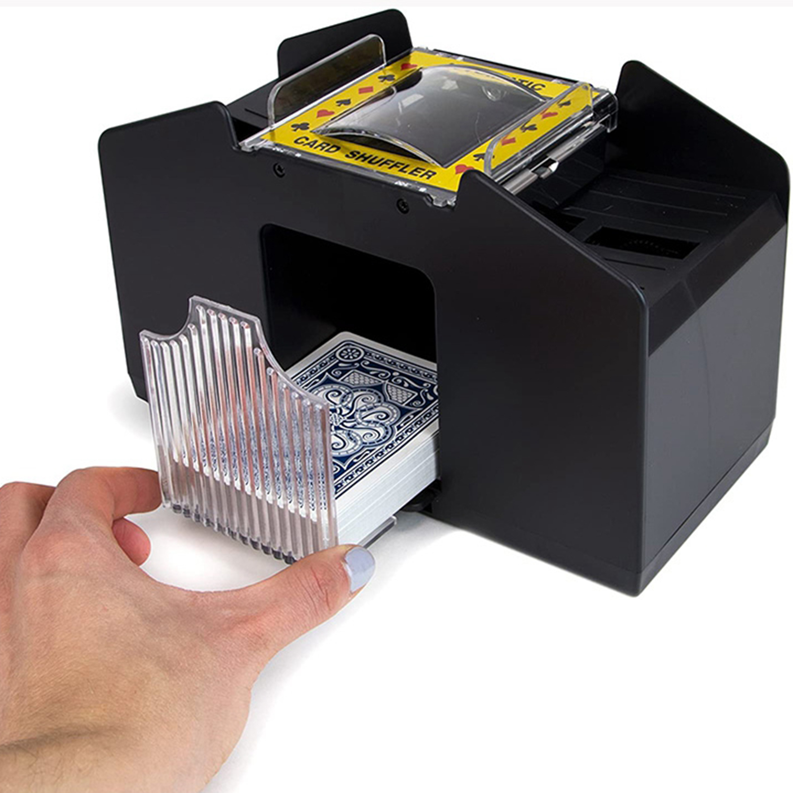 4-Deck Automatic Card Shuffler Classic Poker Shuffling Battery Operat