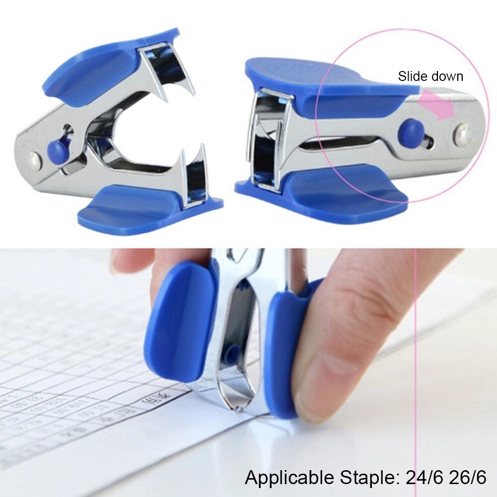 2pcs Steel Jaw Staple Remover School Office Business Home Nail Puller Extractor Lightweight Stationery Random Color Binding Tool