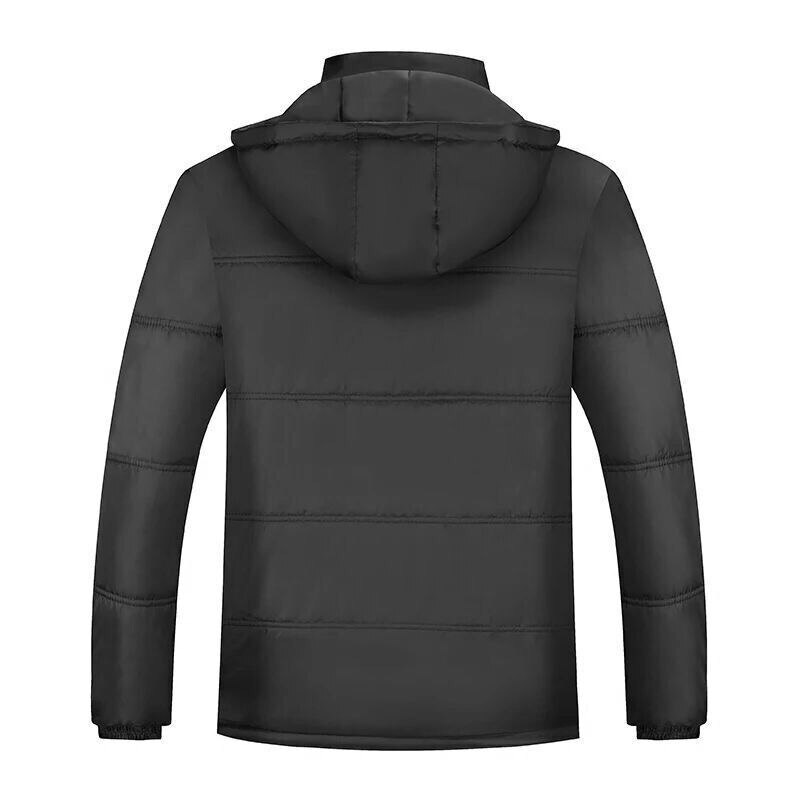 Parka herrefrakker vinterjakke herre tyk hætte vandtæt outwear varm frakke vindtæt fleece parka casual herre overfrakke