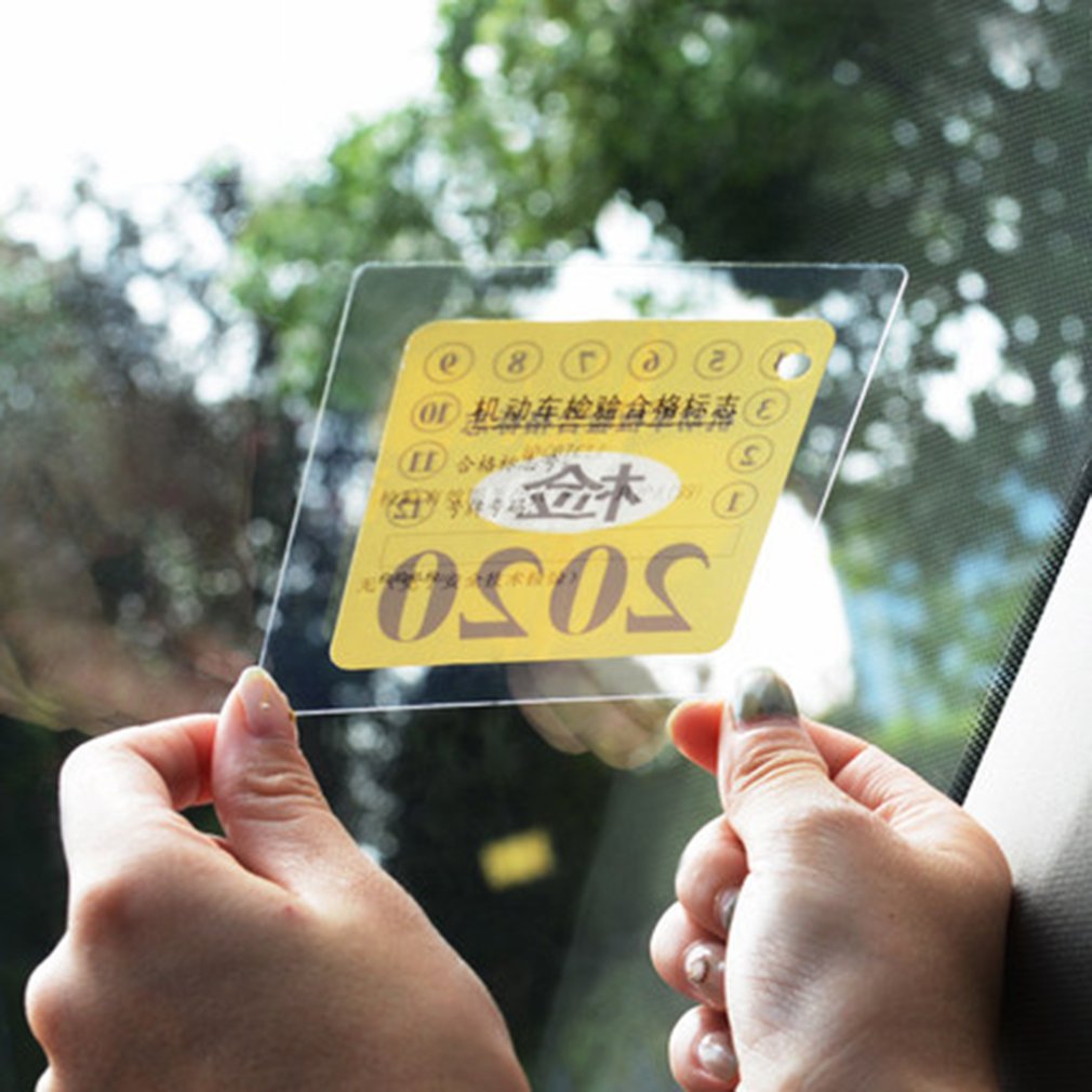 15s Thickening Car Static Front Gear Annual Inspection Insurance Stickers Environmental Protection Signs