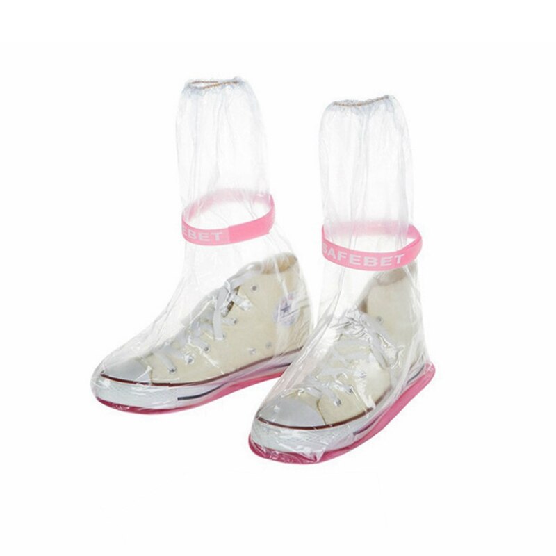 1 paar herbruikbare, dikke regenhoezen voor schoenen, hoge antislip regenhoezen, unisex waterdichte beschermhoezen voor schoenen: Transparant / S
