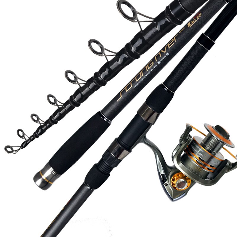 Canne à pêche de mer télescopique Super dur haute teneur en carbone carpe matériel de pêche longue portée canne à lancer alimentation canne à roche 10-200g lac: 3,6 m