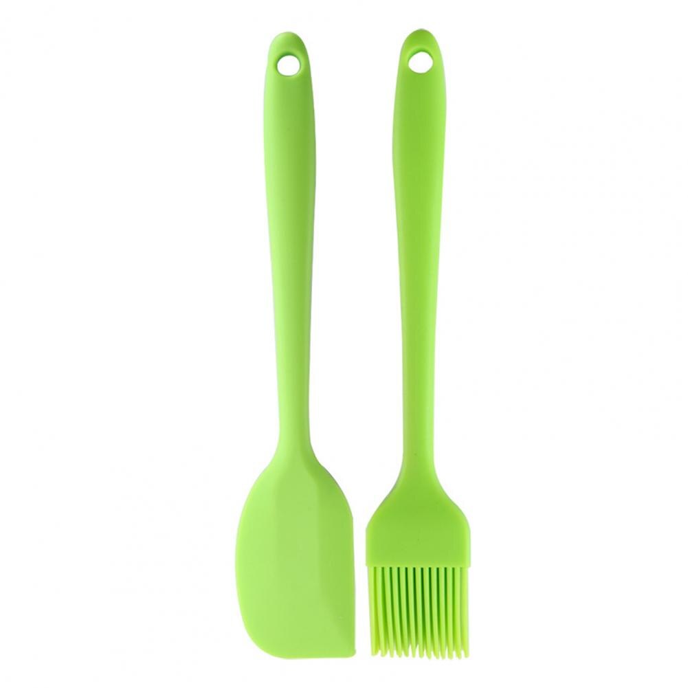 80% Offres Spéciales! Ensemble de pinceaux à crème intégrée en Silicone Portable, outils de cuisson de cuisine: green