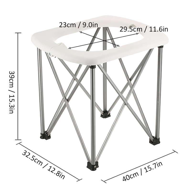 Portable Outdoor Toilet Emergency Mobile Seat Camping Toilet Foldable Seat Chair Toilet For Camping Hiking Travel Car