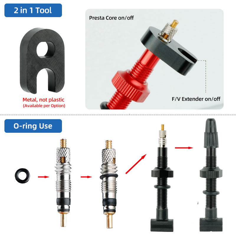 Deemount Messing Presta Ventiel 2/6/12PCS CNC-gefreesd Franse Klep MTB Racefiets FV buizen Service Onderdelen Optioneel Gereedschap