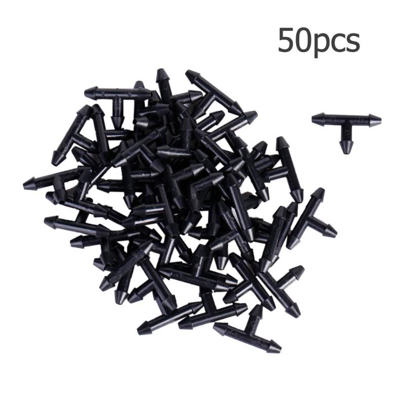 50pcs 3/5mm arroseur arrosage tuyau d'arrosage égal té Micro goutte à goutte tuyau d'irrigation connecteur