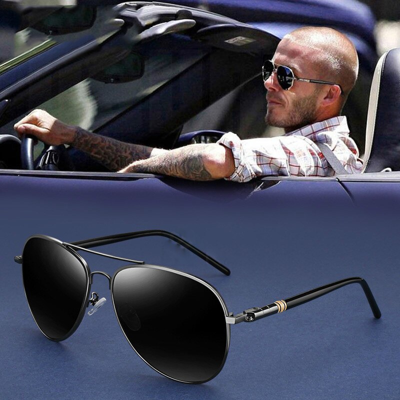 Klassiske solbriller polariserede mænd kørebriller sort pilot solbriller mærke mandlige retro solbriller mænd kvinder