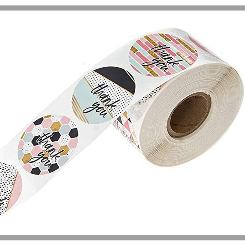 2Pcs/Set 1 Inch Thank You Stickers Labels Roll Supplies for Small Business Retail Store Thank You Label Sticker
