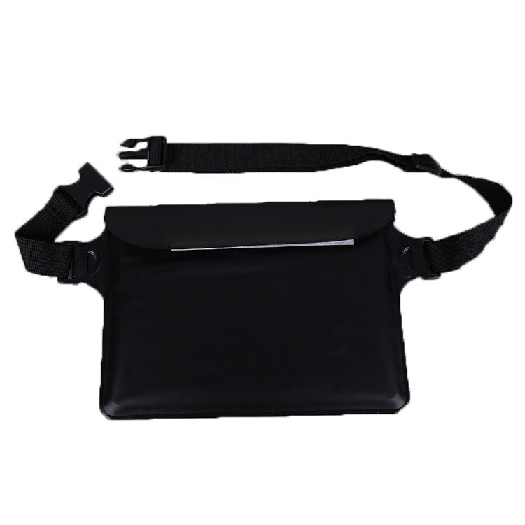 Waterproof Beach Bag for Phone Underwater Dry Bags Shoulder Waist Pack PVC Frosted Translucent Bag Drifting Swimming Bag: BLACK