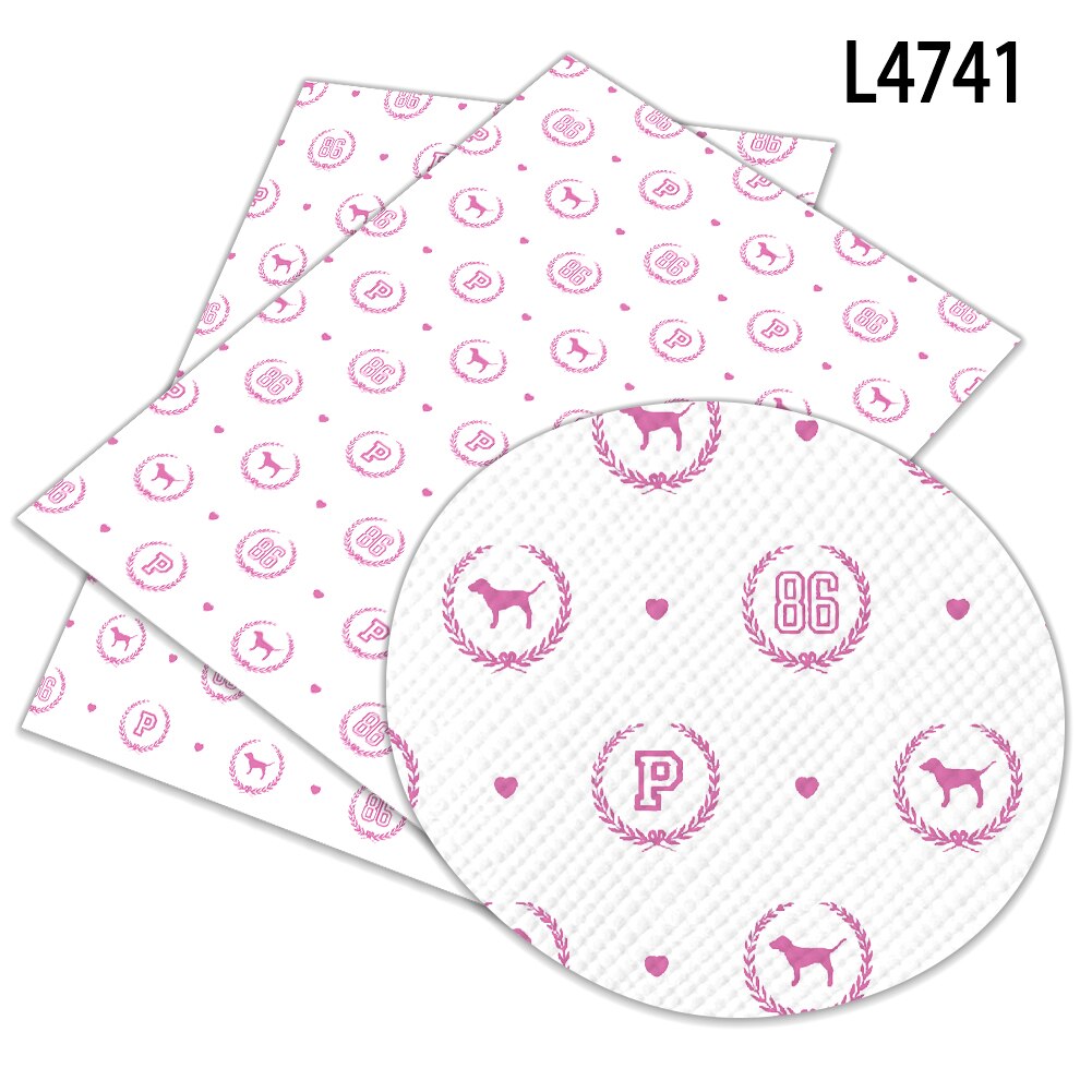 Gedrukt Faux Leer Stof Roze Patroon Synthetisch Doek Voor Diy Naaien Materiaal Voor Kleding A4 22*30Cm: L4741