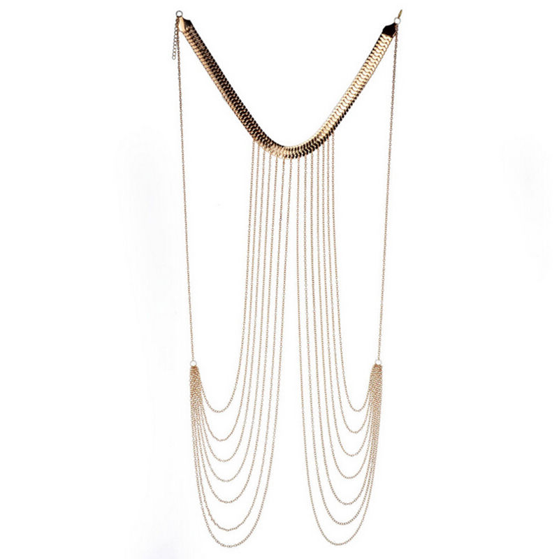 Sexy Chain Necklace Women Necklaces&amp;Pendants Tassel Alloy Punk Long Necklace Female Jewelry