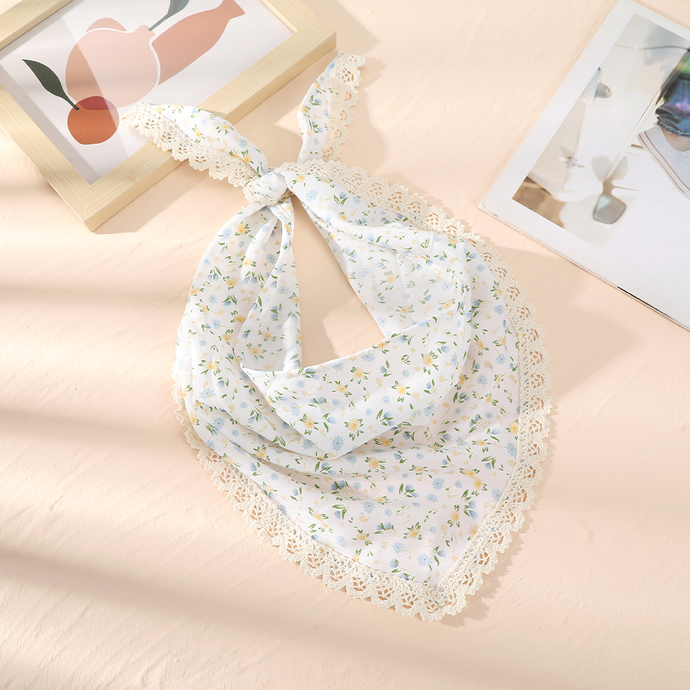 AWAYTR Bloemenprint Haar Sjaal Bohemen Bandana Witte Haarband Kleurrijke Vlinders Driehoek Sjaal Hoofddoek Vrouwen Meisje Hoofddoek: green