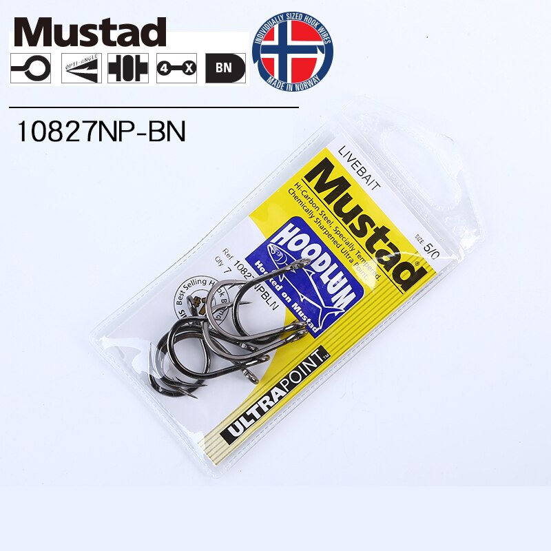 1 paquet 1 #-12/0 # Mustad pêche en haute mer 10827NP # 4X crochets forts appâts vivants crochet barbelé en acier à haute teneur en carbone crochet pour esturgeon/thon