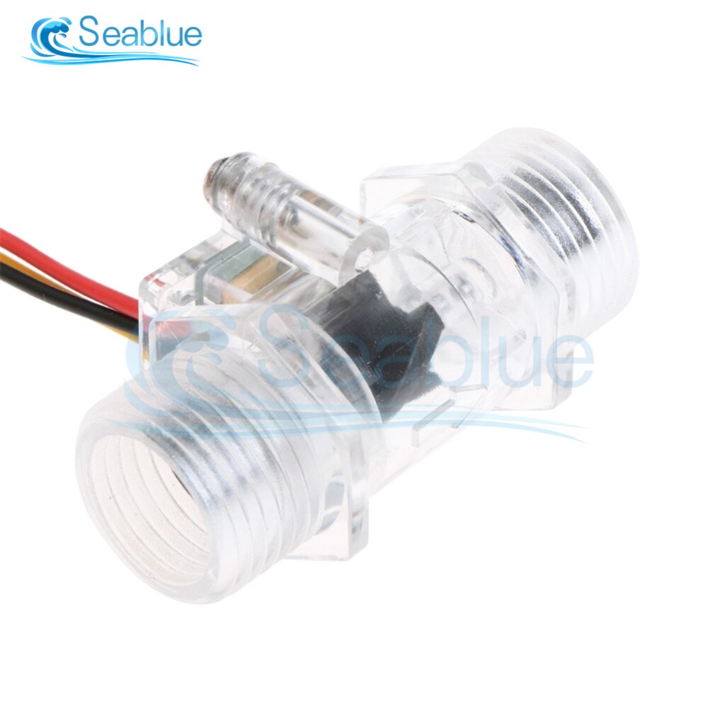 DC 5V 12V G1/2inch Transparent Water Flow Sensor Water Flow Meter Measurement Hall Flow Sensor Indicator Counter