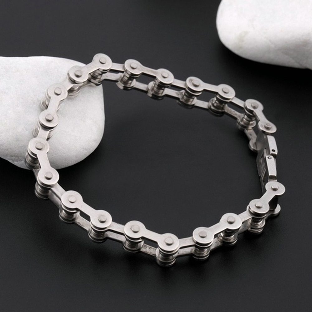 Men's Bracelet Biker Bicycle Motorcycle Chain Bracelet Bangle Punk Titanium Steel Bracelet Men Bangle