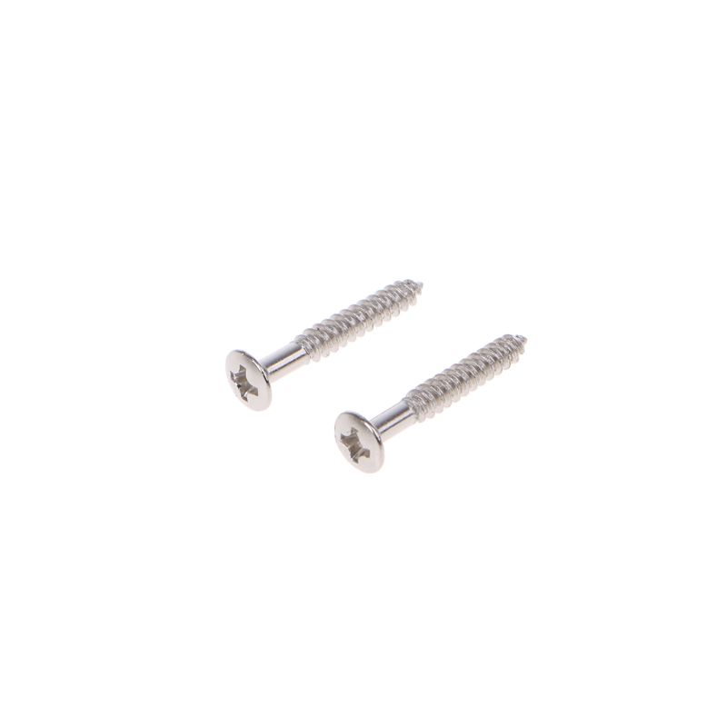 OOTDTY 2 Chrome Strap Button Locks Washer Screws Replacement Part For Mandolin Guitar Belt buckle