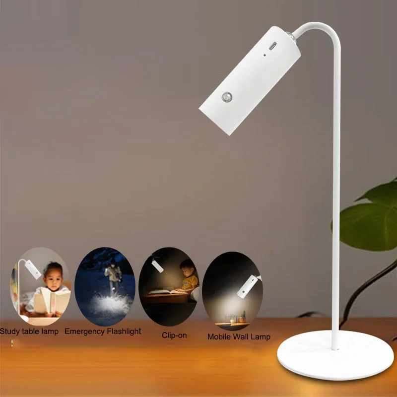 Usb-wiederaufladbare LED-schreibtischlampe mit berühren-schalter, augenschonendes nachtlicht für freundlicher, dimmbare, klappbare schreibtischlampe für schlafzimmer.