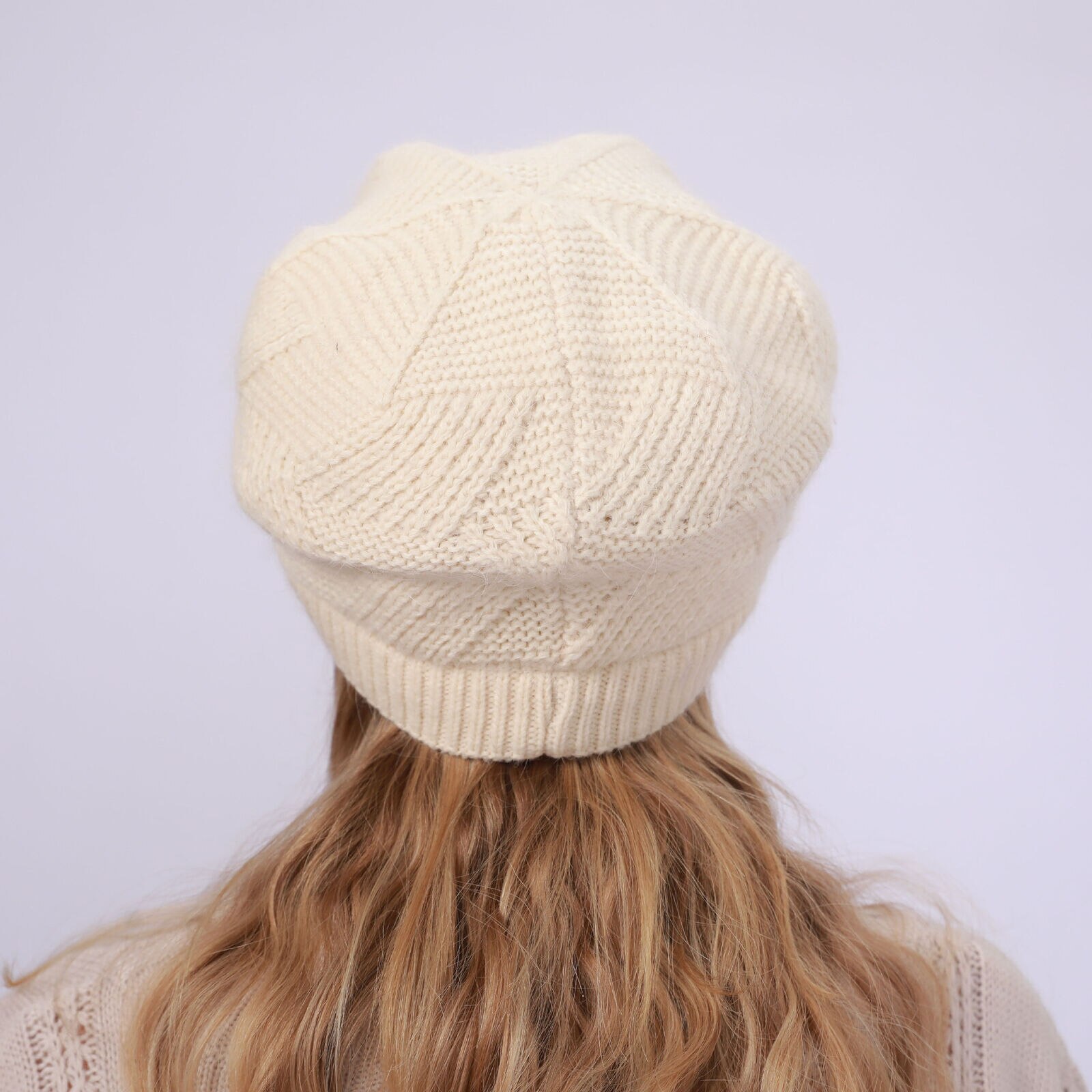 Women Winter Warmer Solid Color Crochet Hat Cap Peaked Visor Brim Slouchy Beret Knitted Hats