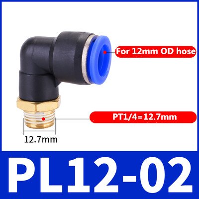 Pl fiting pneumatic cot 1/4 3/8 1/2 1/8 bsp filet tat conector rapid de aer l forma împingere furtun  od 6mm 8mm 10mm 12mm: 12-02