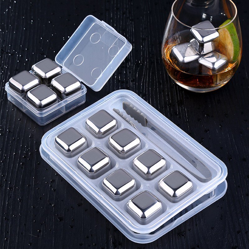 Rvs Ice Cubes Emmer Bar Ktv Magic Vodka Whisky Steen Wijn Whisky Bier Koeler Houder Chiller Tool