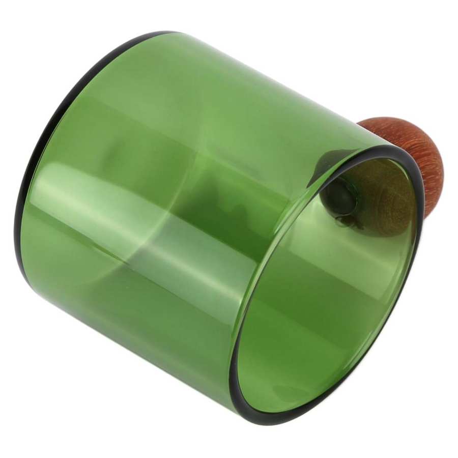 120ml Glass Coffee Cup Clear Heatproof Glass Coffee Mug with Wooden Ball Handle for Office Bar Party Coffee Cup