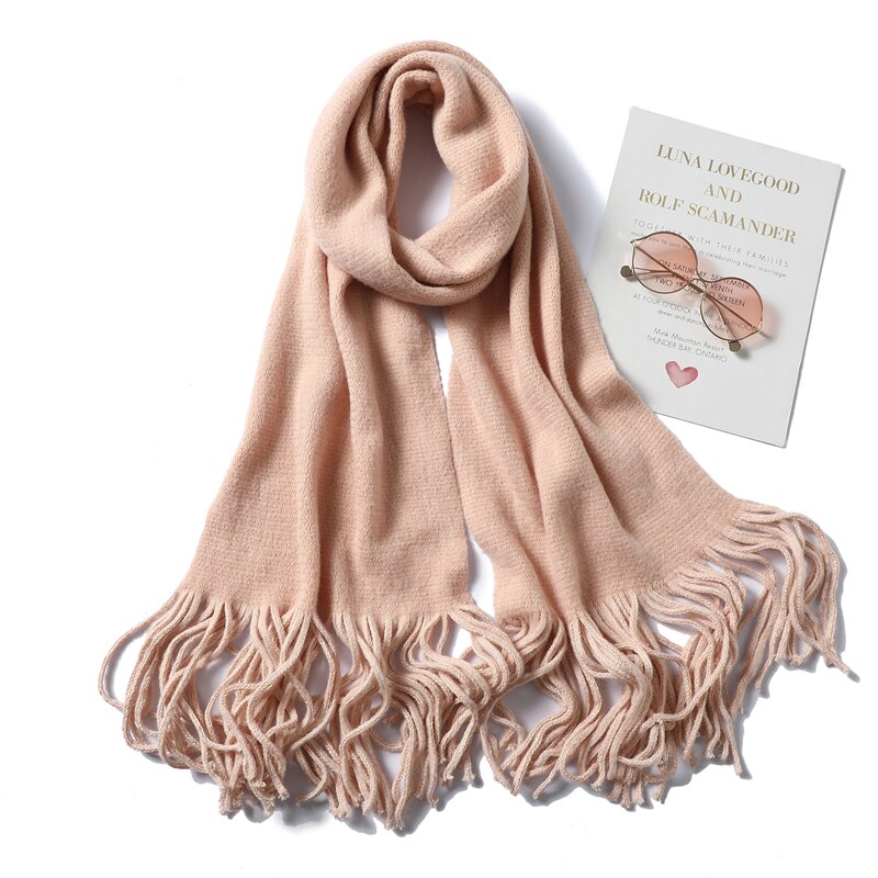 Winter kasjmier sjaals voor vrouwen gebreide dikke warme omslagdoeken en omslagdoeken dames pashmina lange maat bandana foulard
